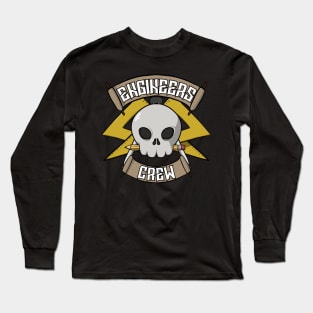 Engineers crew Jolly Roger pirate flag Long Sleeve T-Shirt